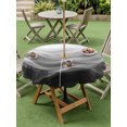 thumbnail image 4 of Outdoor Tablecloth with Umbrella Hole for Patio/Picnic/Party/Camping, Black Grey Ombre Waterproof Table Cloth Round Cover Washable, Summer Beach Ocean Waves Coastal (Dia 54"), 4 of 9