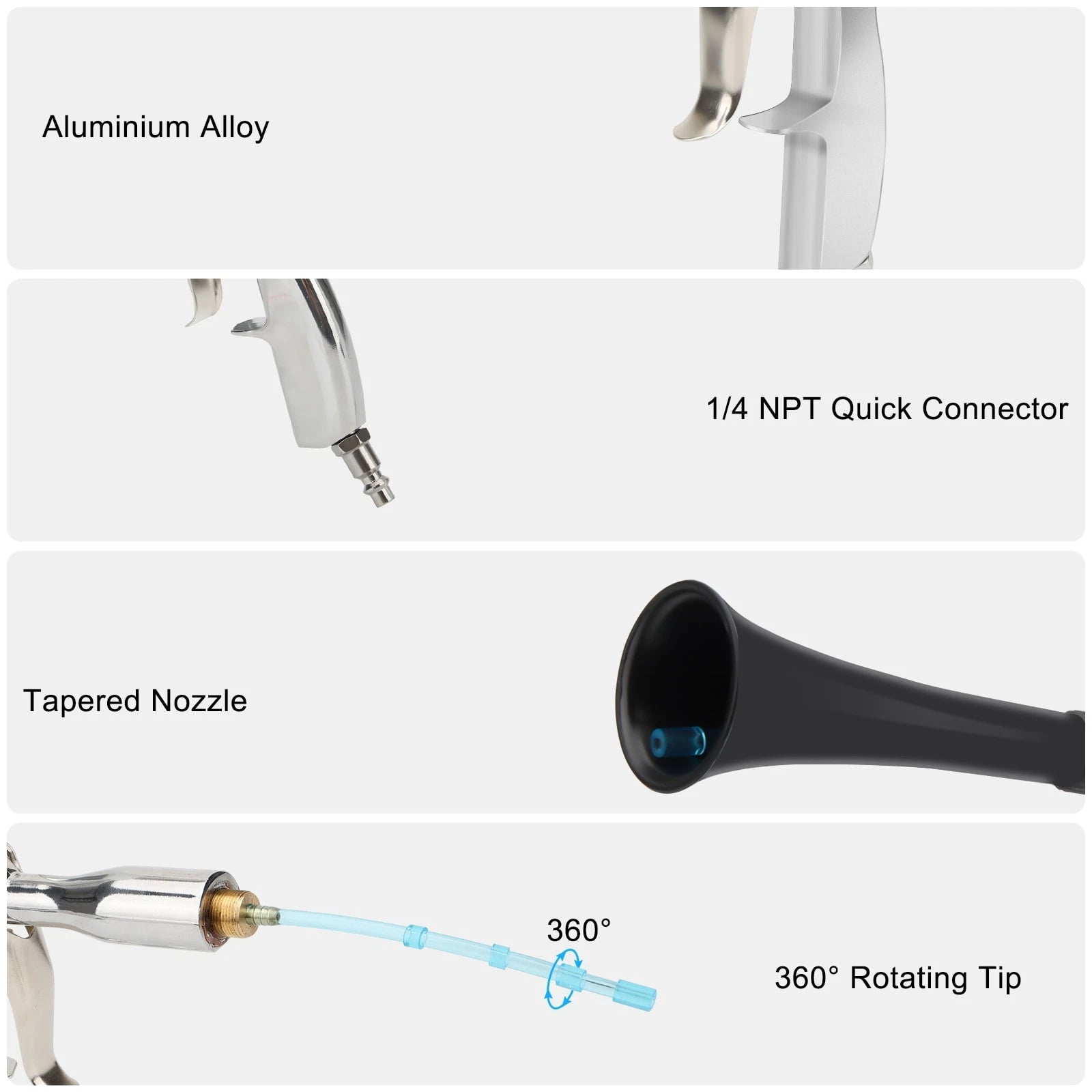 APPLAYERR 360° Rotating Tip Air Blow Gun Lightweight Structure For Auto Detailing Convertible Top Blanket Surface Care
