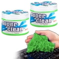 thumbnail image 1 of 2 piezas de lodo limpiador de polvo, limpiador de teclado universal de slime pegajoso para limpieza de portátiles, respiraderos de coche, impresoras, calculadoras. Levamdar  verde, 1 of 8