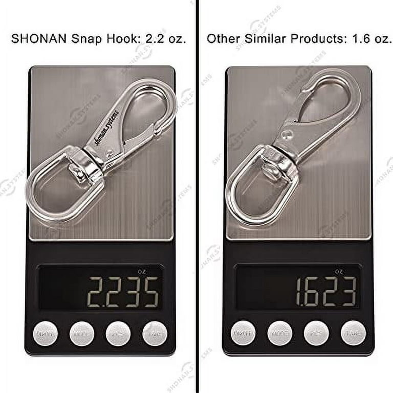 SHONAN Stainless Steel Swivel Eye Snap Hook- 4-Pack 3.5 Inch Flag
