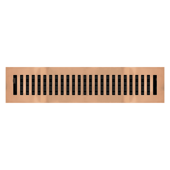 2.25" x 14" Copper Plated Contemporary Style Floor Register - Decorative Vent Cover