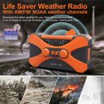 thumbnail image 3 of Tmvgtek Radio De Emergencia Radio De Manivela Solar Recargable Con Altavoz Dual (Naranja), 3 of 7