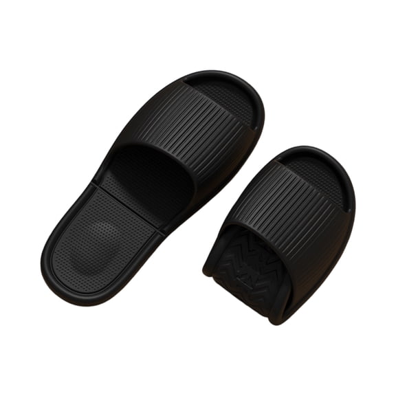 Shower Slippers for Women Foldable Slippers Non-Slip Lightweight EVA Quick-Drying Water-Resistant Comfortable Bathroom Spa Hotel Travel Footwear,Black 36(US-5.5)