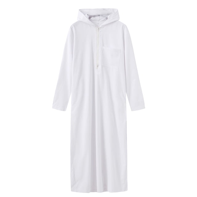 Afdoent Shirts For Men Male Middle Dubai Turkish Pocket Solid Color Hat Can Be Worn Over Robe Comfortable