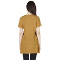 thumbnail image 5 of Moomaya Solid Half Button placket Tunic For Womens Casual Round Neck Basic Pleated Long Top, 5 of 7