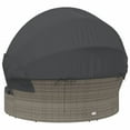 thumbnail image 3 of vidaXL Outdoor Lounge Bed with Canopy and Cushions Grey Poly Rattan, 3 of 5