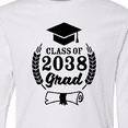 thumbnail image 4 of Inktastic Class of 2038 Grad with Diploma and Graduation Cap Long Sleeve Youth T-Shirt, 4 of 5