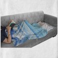 thumbnail image 6 of Tropical Soft Flannel Fleece Throw Blanket, Exotic Beach with Vivid Sky Sunny Day Holiday Relaxing Ocean Island Scenery, Cozy Plush for Indoor and Outdoor Use, 60" x 80", Sky Blue Aqua, by Ambesonne, 6 of 6