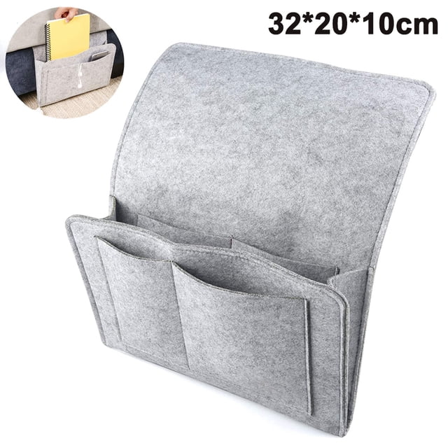 Bolsa organizadora colgante de fieltro para mesita de noche con 5 bolsillos para guardar controles remotos de TV, revistas, libros, teléfono celular, anteojos, iPad, Ultrabook Adepaton 2034632-2