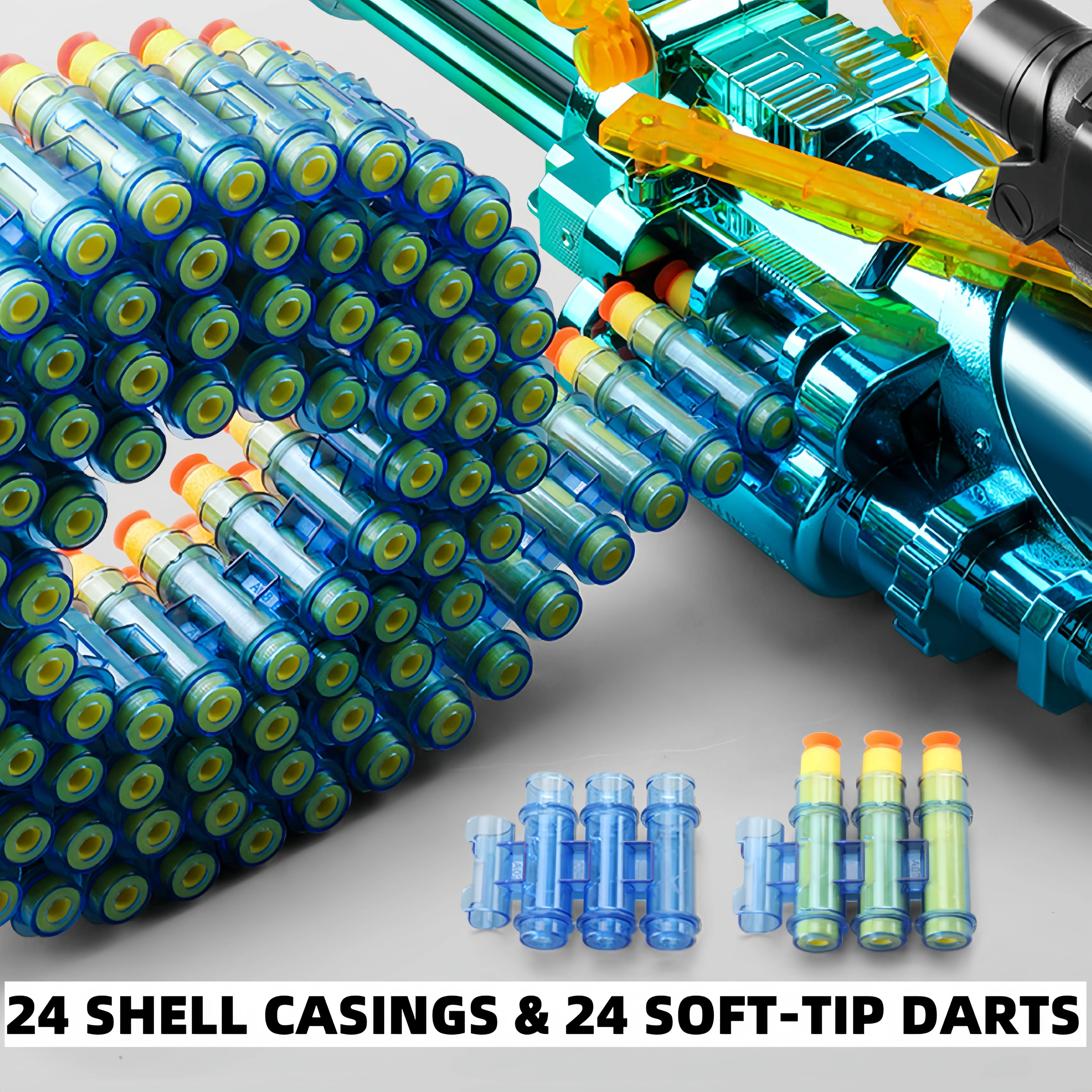 Foam Blaster Manual With 24 Chian Dart  Blaster Set with 40 Foam Darts Birthday Gift for  Age 14+  EVA Darts Foam Blaster for  Games Yard