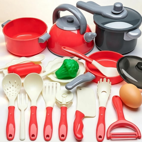 Kids Pretend Play Kitchen Cookware Set,Toddler Play Pots Pans Utensils Stove with Play Food,Educational Imaginative Role Play Kitchen Toys,Birthday Gift for Toddler Boys Girls Ages 3 4 5 6 Years Old