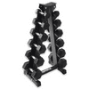 Inspire Fitness Heavy-Duty Rubber Dumbbell Weight Set with Rack, 210 lbs (5-30 lbs)