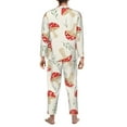 thumbnail image 5 of Kll Cartoon Flat Mushrooms Sleepwear Mens Flannel Pajamas,Long Cotton Pj Set, 5 of 9