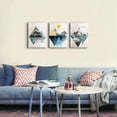 thumbnail image 3 of Wall Art for living room Canvas Prints Artwork bathroom Wall Decor Abstract Mountain geometric Picture Watercolor painting 3 Pieces Framed bedroom wall decorations Fashion Office Home decoration, 3 of 6