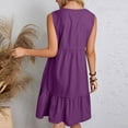 thumbnail image 6 of Purple Dresses for Women Fall Summer Sleeveless V Neck Spandex Midi Knee High Lounge High Waisted Plain Dresses Women 2025 Clothing Fashion Country Concert L, 6 of 8