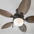 Better Homes & Gardens 52" Bronze Ceiling Fan, 5 Palm Leaf Blades, LED Light, Indoor/ Outdoor