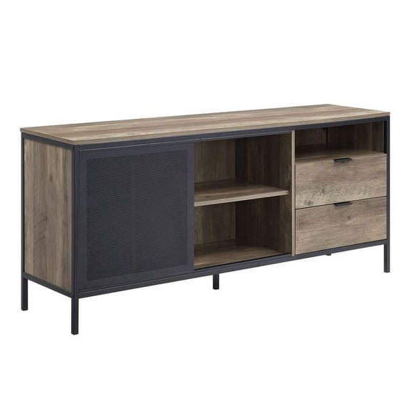 ACME Nantan TV Stand, Rustic Oak & Black Finish