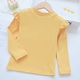 thumbnail image 3 of PEASKJP Girls Long Sleeve Shirt Girls' Long Sleeve Cotton T-Shirt: Classic Comfort & Cute Long Sleeve Shirts for Teen Girls,Yellow 140, 3 of 3