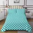 thumbnail image 1 of Erosebridal Checkered Gingham Quilt Sets for Queen Size Bed, Rectangle Geometry Bed Set, Teens, 3pcs, 1 of 5