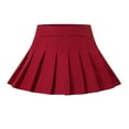 thumbnail image 1 of Jupe Plissée Unie Taille Haute pour Filles Femmes, Jupe Trapèze Mini, 1 of 7
