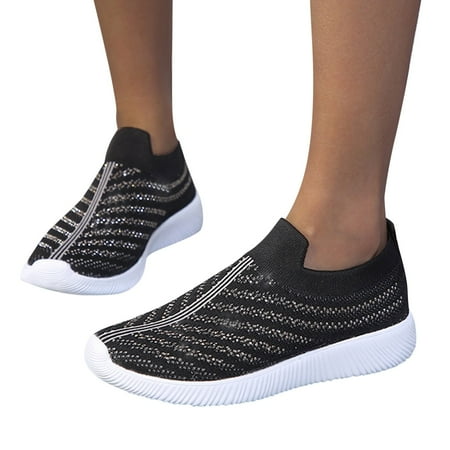 

NEGJ Women Breathable Lace Up Shoes Flats Casual Shoes Unisex Lightweight Work Shoes Sporty Breathable Slip Work Trainers