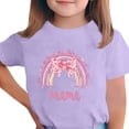 thumbnail image 2 of ITSAME Girls T-Shirt, Short Sleeve Mother's Day Print Crewneck Fashion Casual Tops for Kids Purple Size 12-13T, 2 of 5
