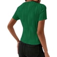 thumbnail image 5 of TYGHBN Women's Solid Color Short Casual Slim Fit Top Long Sleeve Polyester Shirt Women Cute Summer Tops Womens Casual Work Tops Long Sleeve Tee Shirt Plain Casual T Shirts for Women Long Tee Shirt, 5 of 8