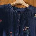 thumbnail image 6 of TEAJOPSUU Womens Loose Tank Tops Cute Floral Embroidery Ruffle Trim Sleeveless Blouse Round Neck Button Front Solid Color Shirt for Summer Daily Wear Navy, 6 of 7