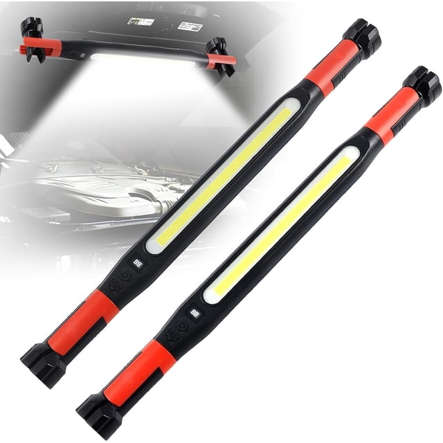 Magnetic Rechargeable LED Work Light, Under-Hood Work Light, Home Accessory Light Strip, Under-Hood Mechanic Light for Mechanics/Auto Repair/Garage 2pcs