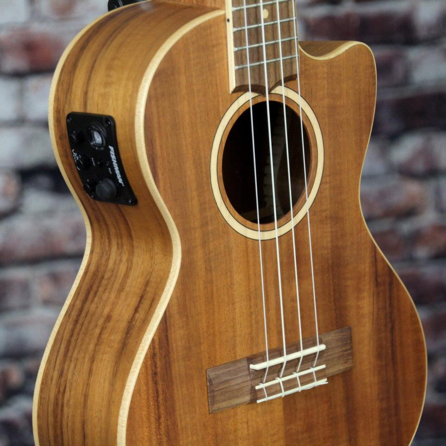 Lanikai Model ACST-CET Acoustic Electric Solid Acacia Top Tenor Ukulele w/ Bag
