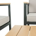 thumbnail image 4 of SAFAVIEH Hendor Outdoor Patio 4 Piece Conversation Set, Black/Grey, 4 of 8