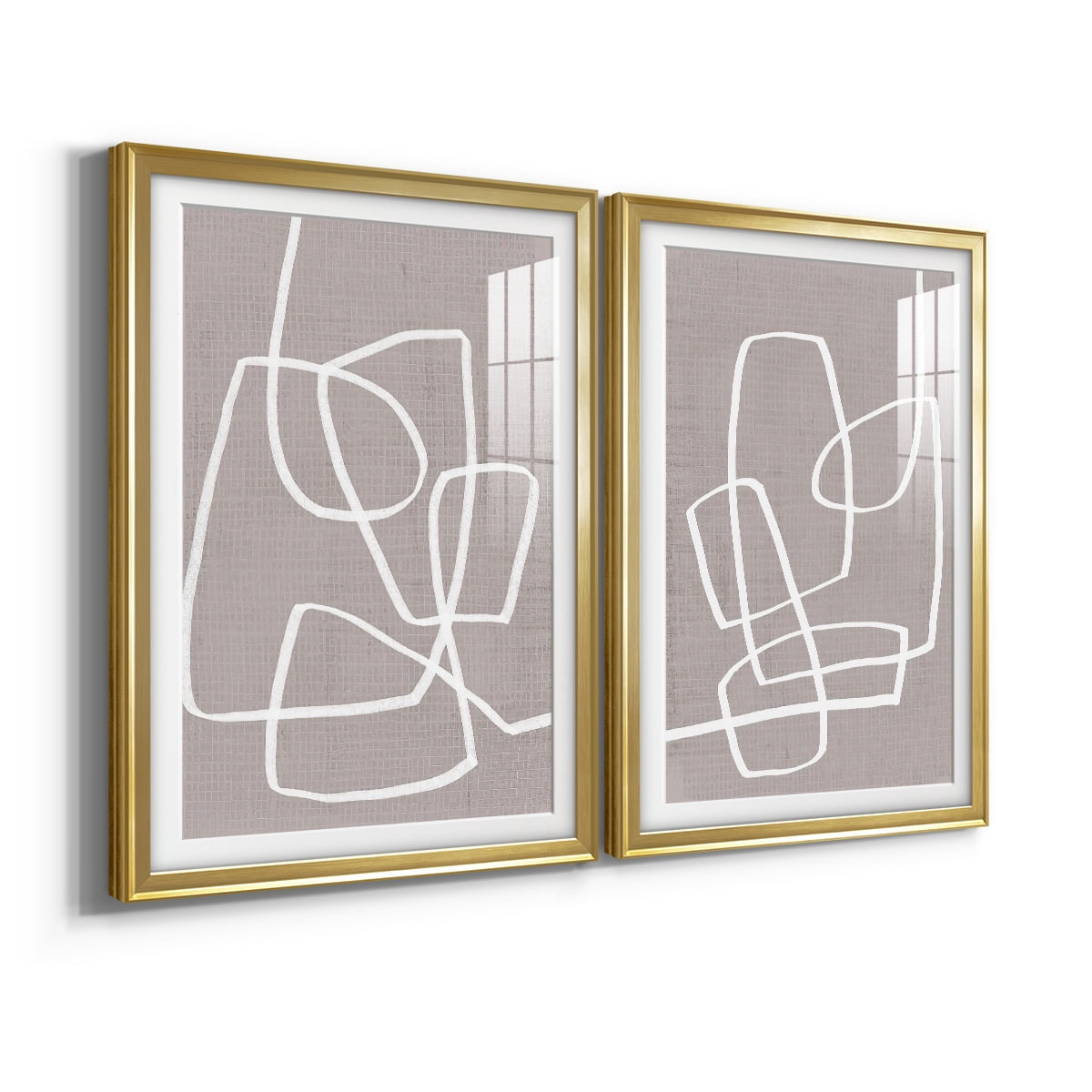 Wexford Home Linen Roundabout I Premium Framed Print, 22.5" x 30.5" - Ready to Hang, Gold (Set of 2)