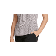 thumbnail image 3 of DKNY Women's Animal Printed Pleated Top Pink Size Petite S, 3 of 3