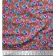 thumbnail image 1 of Soimoi Brown Rayon Fabric Buttercup Floral Print Fabric by the Yard 56 Inch Wide, 1 of 1