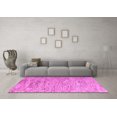 thumbnail image 3 of Ahgly Company Indoor Round Abstract Pink Modern Area Rugs, 6' Round, 3 of 4