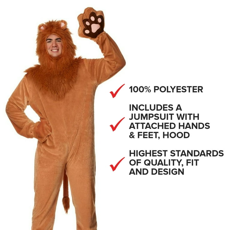 Lion Costume Adult Brown Jumpsuit Lion Costume Adult Brown Jumpsuit
