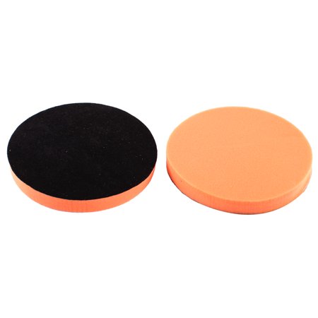 Unique Bargains 2 x Orange Rond Buffing Polishing Pad Polish 18cm 7  Diameter for Car Polisher