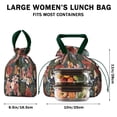 thumbnail image 5 of Pioneer Flower Floral Print Pattern Drawstring Lunch Bag Women - Drawstring Lunch Bag Insulated for Work Office - Stain-Resistant Large Lunchbags for Women with Multi-Pockets, 5 of 6