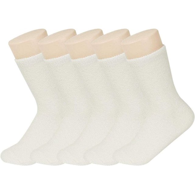 LinYooLi 5 Pairs Womens Fuzzy Socks Soft Winter Warm Solid Socks for Ladies