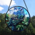 thumbnail image 2 of Personalized Owl Suncatcher Stained Glass, Owl Stained Glass Window Hanging Owl Sun Catchers Indoor Window Décor AMqTfO, 2 of 5