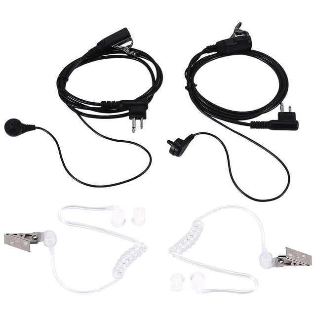 2Pack Style 2Pin Covert Acoustic Tube Earpiece Ptt Headset For 2 Ways Radio GP88S GP300 GP68 GP2000 GP88 GP3188 CP040 CP1200 A8 A6 A10 A12 Etc