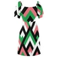 thumbnail image 6 of 2024 Pink and Green aka Tetragon Pattern Dress long sleeve dresses long dress women, 6 of 7