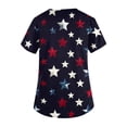 thumbnail image 5 of Iaqnaocc 4th of July Scrub Tops Women Patriotic Plus Size American Flag Stars Nursing Uniform Fashion V-Neck Scrub Shirt July 4th Celebration Short Sleeve Medical Workwear with Pockets Navy 3XL, 5 of 5