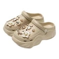 thumbnail image 4 of MIASHUI Sabots pour Femmes Chaussures de Jardin d'Extérieur Confortables Sandales à Plateforme, Kaki, 9, 4 of 4