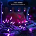 thumbnail image 2 of TETOU Halloween Lights, 33ft 100 LED Battery Halloween Lights, 8 Modes String Lights with Timer, Indoor Outdoor Waterproof mini Lights String for Halloween Bedroom Patio Decor - Purple, 2 of 7
