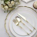 Efavormart 24 Pack | Gold / Clear Glittered European Plastic Utensil ...