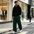 thumbnail image 7 of Men's Baggy Sweatpants Fleece Wide Leg Lounge Sweat Pants Drawstring Waist Jogging Pants with Pockets, 2XL, 7 of 7