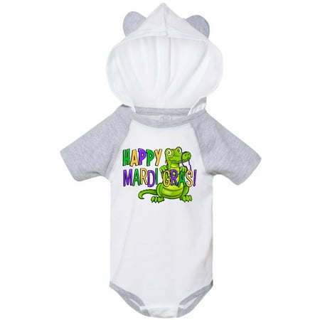 

Inktastic Happy Mardi Gras Cute Alligator with Beads Gift Baby Boy or Baby Girl Bodysuit