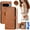Brown, variant on Allytechgroup Crossbody Strap Wallet Case for Google Pixel 10 /10 Pro, Flip Cover with Multiple Cards Slots RFID Blocking Anti-Scratch Cash Zipper Pocket Shockproof Cover Case for Women Men, Blue