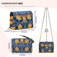 thumbnail image 6 of SCRAWLGOD Floral Print Yellow Blue Small Crossbody Purse, PU Leather Stylish Crossbody Bag, Stain Resistant Lightweight Cross Body Bag, Sling Bag with Purse for Women, 6 of 7